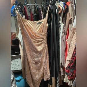 Sequin rose gold dress